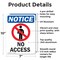 Signmission No Access OSHA Notice Sign, Aluminum, 7in W x 10in L, 2PK OS-2PACK-NS-A-710-V-14343 - alternate 2